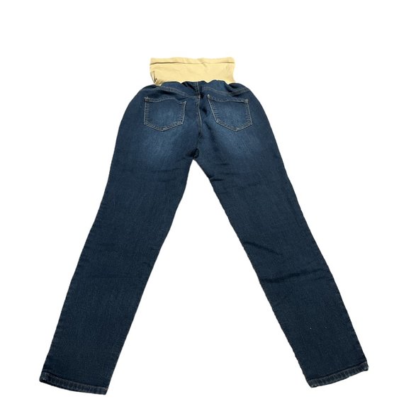 INDIGO BLUE Maternity Jeans Size Large Tapered Secret Fit Belly Expands - Picture 5 of 12